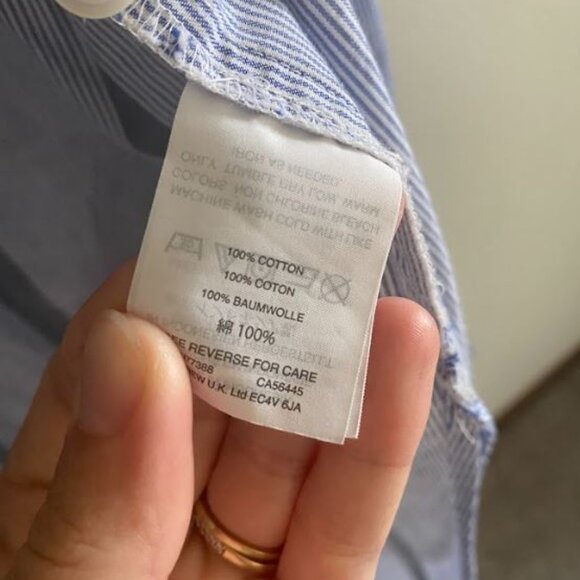 Madewell Blue Striped Button-Down Tunic Shirt - Picture 5 of 6